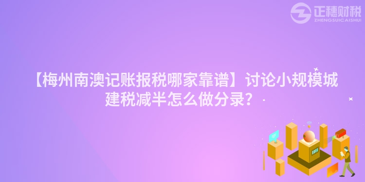 【梅州南澳記賬報稅哪家靠譜】討論小規(guī)模城建稅減半怎么做分錄？