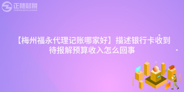 【梅州福永代理記賬哪家好】描述銀行卡收到待報(bào)解預(yù)算收入怎么回事