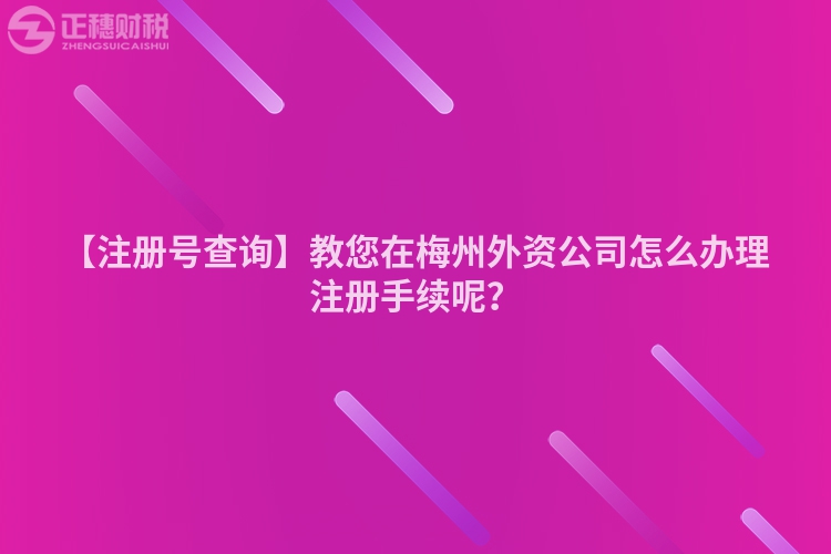 【注冊號查詢】教您在梅州外資公司怎么辦理注冊手續(xù)呢？