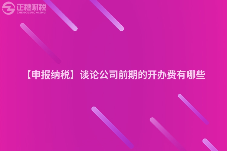 【申報(bào)納稅】談?wù)摴厩捌诘拈_辦費(fèi)有哪些