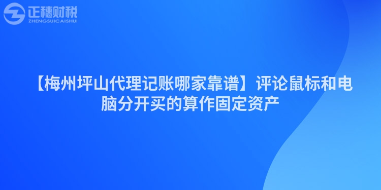 【梅州坪山代理記賬哪家靠譜】評(píng)論鼠標(biāo)和電腦分開(kāi)買的算作固定資產(chǎn)