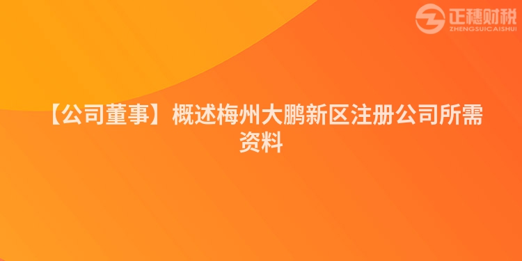 【公司董事】概述梅州大鵬新區(qū)注冊公司所需資料