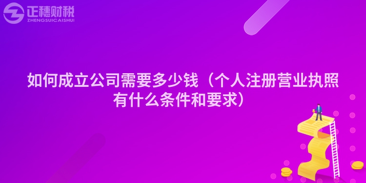 如何成立公司需要多少錢（個(gè)人注冊(cè)營(yíng)業(yè)執(zhí)照有什么條件和要求）