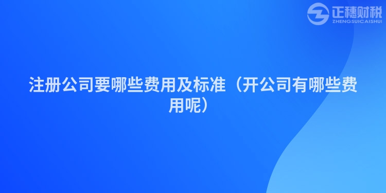 注冊公司要哪些費(fèi)用及標(biāo)準(zhǔn)（開公司有哪些費(fèi)用呢）