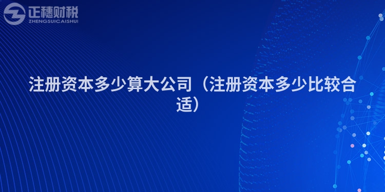 注冊資本多少算大公司（注冊資本多少比較合適）