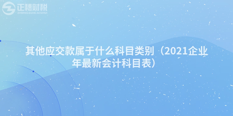 其他應(yīng)交款屬于什么科目類別（2023企業(yè)年最新會(huì)計(jì)科目表）