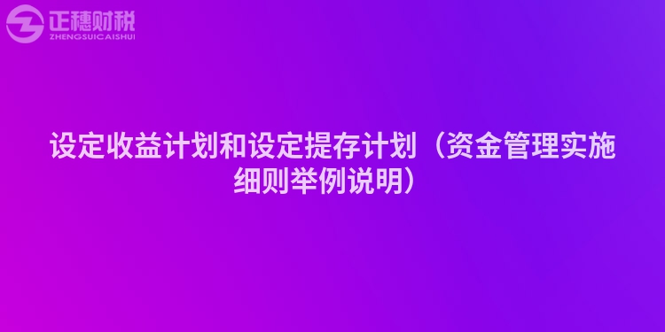 設(shè)定收益計(jì)劃和設(shè)定提存計(jì)劃（資金管理實(shí)施細(xì)則舉例說明）