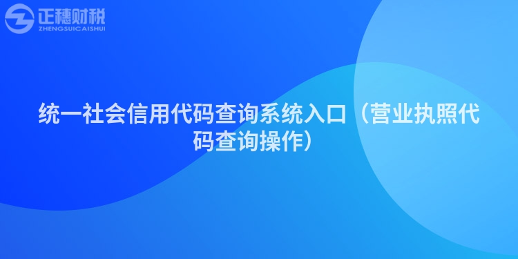 統(tǒng)一社會(huì)信用代碼查詢系統(tǒng)入口（營業(yè)執(zhí)照代碼查詢操作）