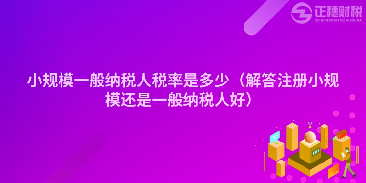 小規(guī)模一般納稅人稅率是多少（解答注冊小規(guī)模還是一般納稅人好）