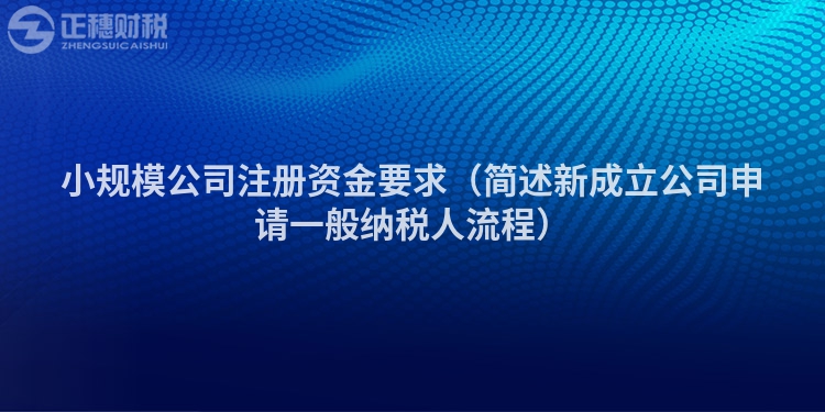 小規(guī)模公司注冊(cè)資金要求（簡述新成立公司申請(qǐng)一般納稅人流程）