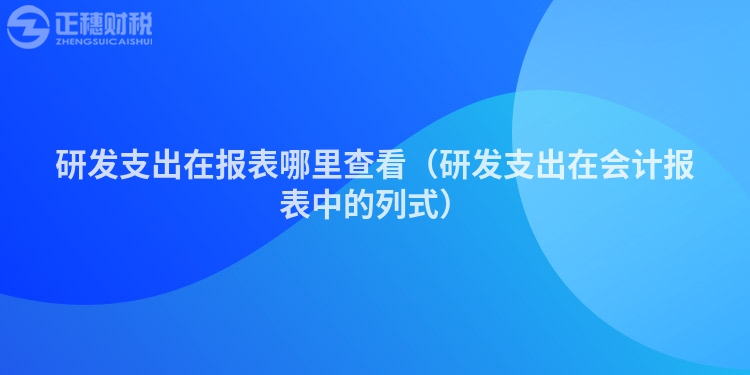 研發(fā)支出在報(bào)表哪里查看（研發(fā)支出在會(huì)計(jì)報(bào)表中的列式）