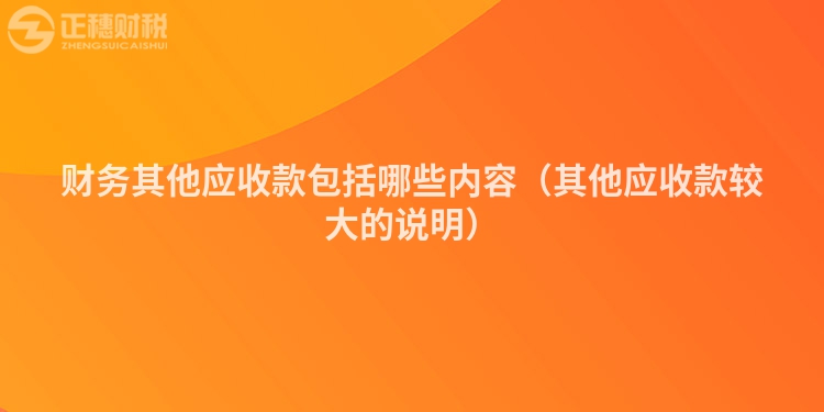 財(cái)務(wù)其他應(yīng)收款包括哪些內(nèi)容（其他應(yīng)收款較大的說明）