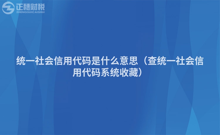 統(tǒng)一社會信用代碼是什么意思（查統(tǒng)一社會信用代碼系統(tǒng)收藏）