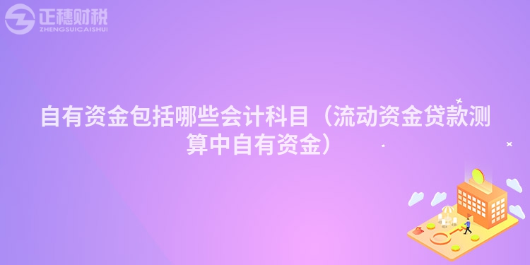 自有資金包括哪些會(huì)計(jì)科目（流動(dòng)資金貸款測(cè)算中自有資金）