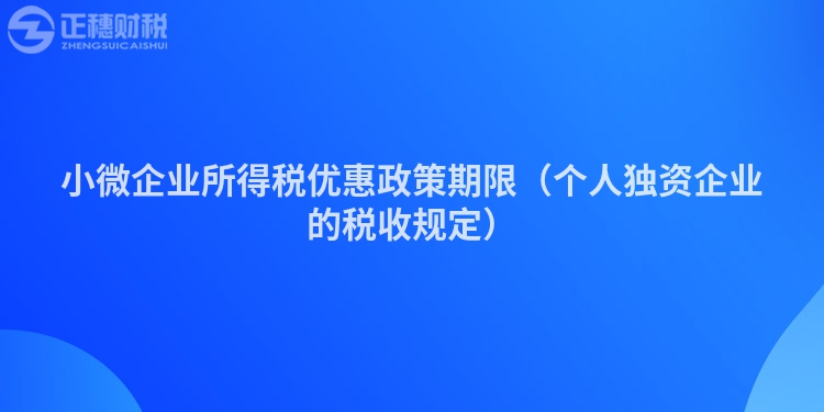 小微企業(yè)所得稅優(yōu)惠政策期限（個人獨資企業(yè)的稅收規(guī)定）